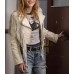 Totally Killer 2023 Kiernan Shipka Fringe Leather Jacket